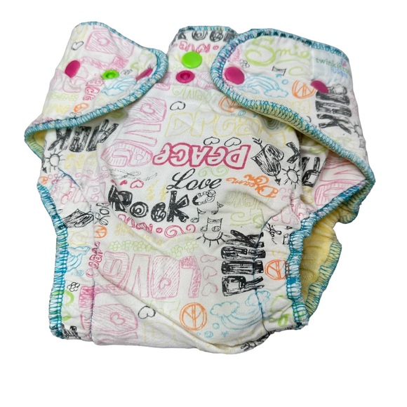 Twinkie Tush Cloth Diaper Bundle Fabric Diaper Baby Adjustable Pink Yellow - Picture 5 of 14